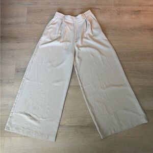 Elegant Cream Wide-Leg Trousers